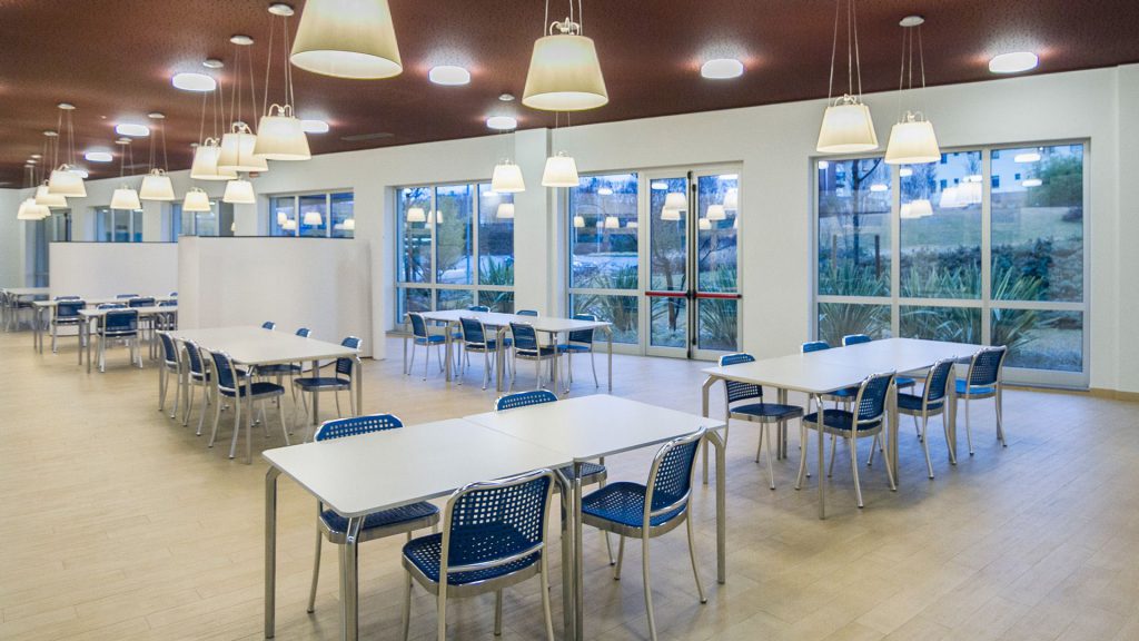 La sala da pranzo della RSA